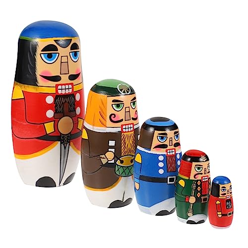 QUMIIRITY Hand Painted Russian Nutcracker Dolls Multi-Layered Matryoshka for Boys and Girls Educational Toys