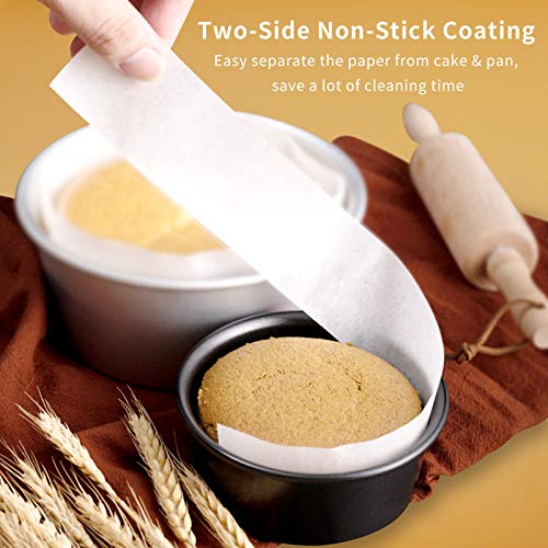 ZCONIEY NonStick Parchment Paper Strips Baking Paper Side Liners for 10" Cake Pans Circle 50