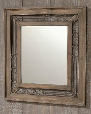 Wandspiegel Emilia Spiegel Wanddeko Antik Holz Landhaus Braun 66x74cm Amazon De Kuche Haushalt