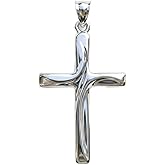 MAZZERI 925 Sterling Silver Cross Pendant for Men and Women - (1.35 Inches)