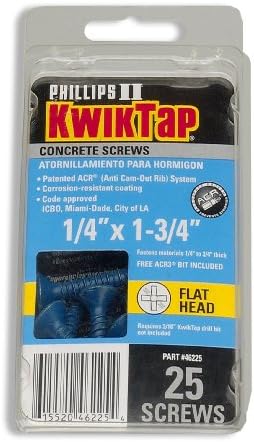 (66125)3/16 x 1-1/4" PFH 25pk Concrete Screws