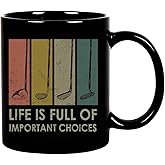 Yanprint Golf Gifts For Men Dad Husband Grandpa Him Brother, Golf Lover Coffee Mug 11oz,Life is Full of Important Choice,Golfer Accessories Gifts