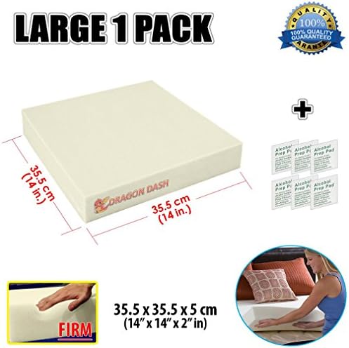 Dragon Dash New 14" x 14" x 2" Firm Density 28KG/M3 Upholstery Foam Cushion Sheet Seat Replacement Foam Padding DD1137