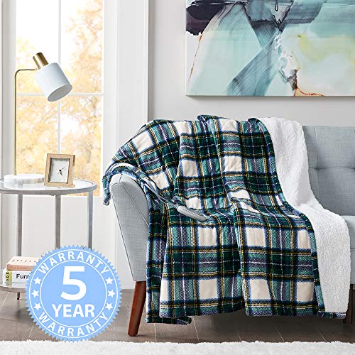 MP2 Heated Plush Sherpa Throw Electric Blanket for Lap w/ 3 Heating