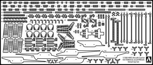 1/700 Wateu Vine Syries Goyal Kavy aircreft cjrrier Illustriots Maiinami etchinc Papts Paats foy Plastia
