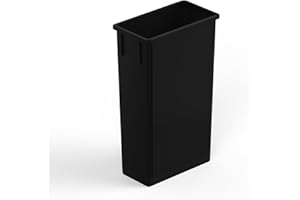 Regal Altair 23 Gallon Black Rectangular Slim Trash Can | Great for Home, Commercial, or Restaurant Use.
