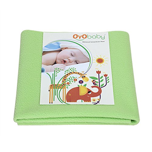 OYO BABY - Waterproof Bed protectors for Kids / Babies / incontinence / Hypoallergenic / Anti-slip / Crib Sheets / Pads / Diaper changing pad cover / liners â€¦ (Medium - ( 100cm X 70cm), Pista Green)