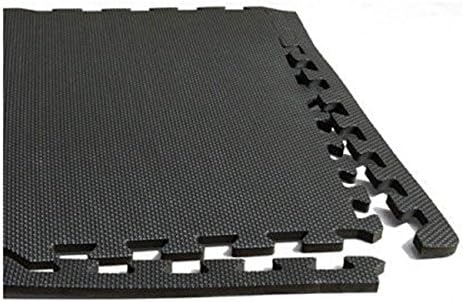 Larin Diamond Plate Design Anti - Fatigue Mats - 6 Interlocking Black Squares - 24 sq. ft