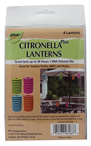 Pic Mosquito Repellent Citronella Plus Paper Lanterns (4 Pack)