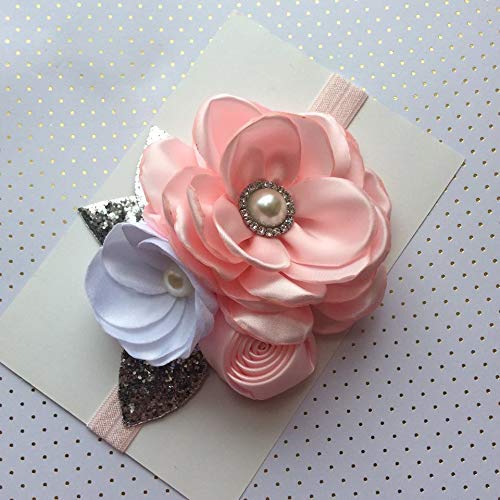 white flower headband baby