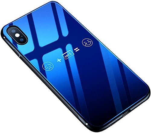 iPhone X Case, iPhone 10 Case, Weiduka TPU + Blue Light Ray Crystal Steel Tempering Glass Case, Mirror Glass Floral Pattern Painted Protective Phone Cover for iPhone X / 10 (Equation)