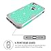 iPhone 7 Case, LONTECT Hybrid Heavy Duty Shockproof Diamond Studded Bling Rhinestone Case Dual Layer [Hard PC+ Soft Silicone] Impact Protection for Apple iPhone 7 - Teal/Grey