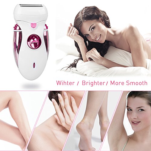 Hair Epilator, Buture Womens Epilator Cordless 4 IN 1 Electric Hair Remover Razor Shaver with Bikini Trimmer Callus Remover Hair Care Wet or Dry … - Thumbnail 6