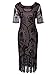 Vijiv Women Vintage 1920s Dresses Floary Beaded Cocktail Flapper Dress with Sleeves Gatsby Party