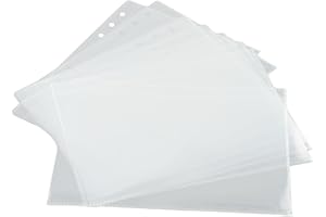 A5 Binder Sleeves 10 Pack Photo Card Storage for Standard A5 Binder, PP Refill Sheets with 1-Pocket, 2-Pocket, 4-Pocket Layou