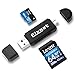 Fixget Memory Card Reader, SD/Micro SD Card Reader/ Micro USB OTG to USB 2.0 Adapter with Standard USB Male /Micro USB Male Connector for PC, Smartphones with OTG Function, Not Compatible with IOS
