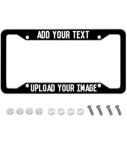 Custom Personalized License Plate Frame – Choose Your Color, Text, Photo & Logo – Aluminum, Screw-On
