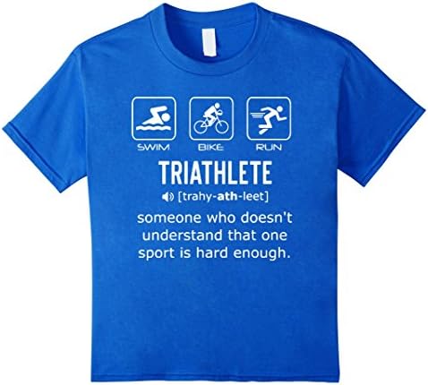 Kids Funny Triathlon Shirt- Triathlete Definition Swim, Bike, Run 8 Royal Blue