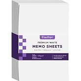 White Memo Sheets, Premium Weight 32lb Bond Unruled Loose Paper, Scratch Writing Paper for Planning, Notes, To-Do Lists, Appointments, Reminders, Home, Office - 250 Sheets Per Pack - 8.5" x 5.5"