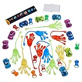 Glass Cabinet Hobbies Birthday Party Favors Toy Kit 30 pcs - Happy Birthday Party Favors, Kids Toys, LED Light Up Toys, Sticky Hands, Pull Back Race Cars