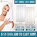 COMFECTO Hookless Shower Curtain with Light-Filtering Mesh Screen and Magnets, [NO SNAP IN LINER] 1 Set of White Hotel Bathroom Curtains