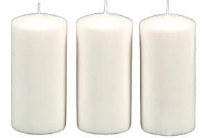 Darice 1162-91 Pillar Candle, White, 2.8 x 5.8, 3ct