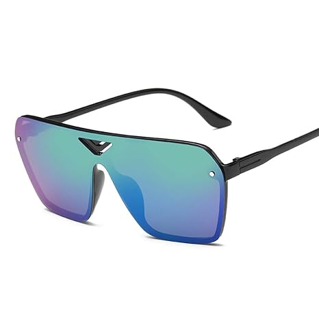 Aili Verdster Trendige Gespiegelte Piloten-Sonnenbrille Gläser - UV400 Schutz - Übergroße Sonnenbrille- Ideal Für Städtetoure