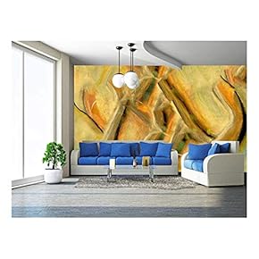 Very Interesting Original Pastel Painting on Paper - Removable Wall Mural | Self-Adhesive Large Wallpaper - 66x96 inches