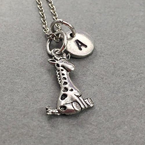 GenericGiraffe charm necklace, animal necklace, personalized necklace, animal jewelry, giraffe jewelry, daughter necklace, friend