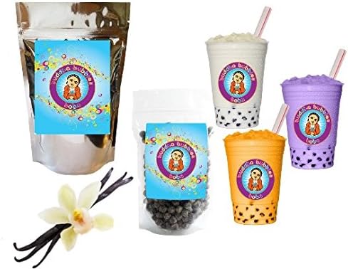 VANILLA BEAN LATTE Boba Tea Kit / Gift Box Includes Tea Powder, Tapioca Pearls & Straws By Buddha Bubbles Boba