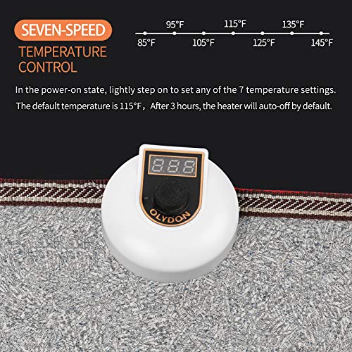 OLYDON Electric Heated Floor Mats Under Desk, Heated Foot Warmer 110v