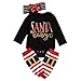GRNSHTS Baby Girls Boys 3Pcs Christmas Sequins Outfits Long Sleeve Romper + Headband + Leg Warmer (70/0-6 Months, Santa Babys)