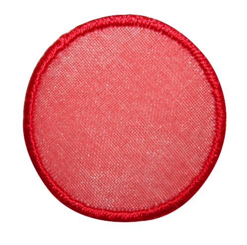 ID #8847 Red Round Circle Ball Translucent Center Organza Iron On Applique Patch