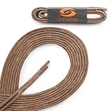 OrthoStep Waxed Very Thin Dress Round Tan 27 inch Shoelaces 2 Pair Pack