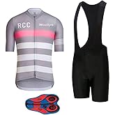 Men's Bike Clothing Set Cycling Jerseys Road Bicycle Shirts Kit + Bib Shorts Quick-Dry Full Zipper Riding Clothes