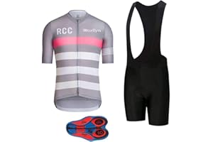 MOXILYN Men's Bike Clothing Set Cycling Jerseys Road Bicycle Shirts Kit + Bib Shorts Quick-Dry Full Zipper Riding Clothes