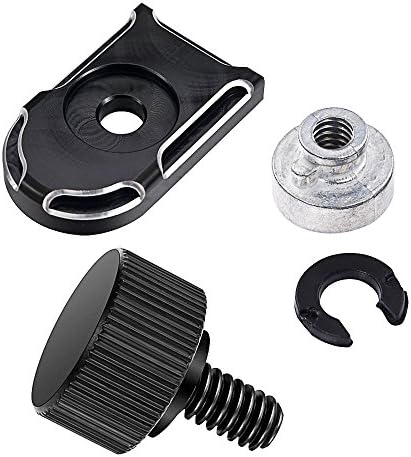 ClipsOne Billet Aluminum Seat Screw Quick Mount Bolt Edge Cut Knob Cover Tab Nut for Harley Davidson