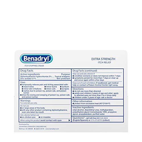 Benadryl Extra Strength Itch Stopping AntiItch Cream With Histamine