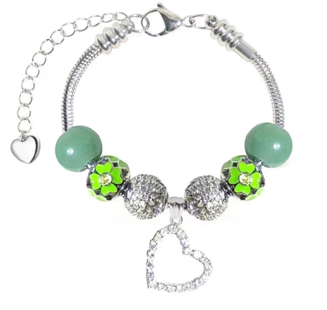 White Birch Large Fit Pandora Bracelets for womens Adjustable Size 26cm to 31cm August Birthstone Prime Green