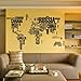 KiKi Monkey World Map in Country Names Vinyl Wall Decal for Living Room Decor