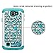 LG Optimus Zone 3 Case, LG K4 Case, MagicSky [Shock Absorption] Studded Rhinestone Bling Hybrid Dual Layer Armor Defender Case Cover For LG K4 LTE / LG Optimus Zone 3 / LG Rebel LTE / LG Spree -Flower