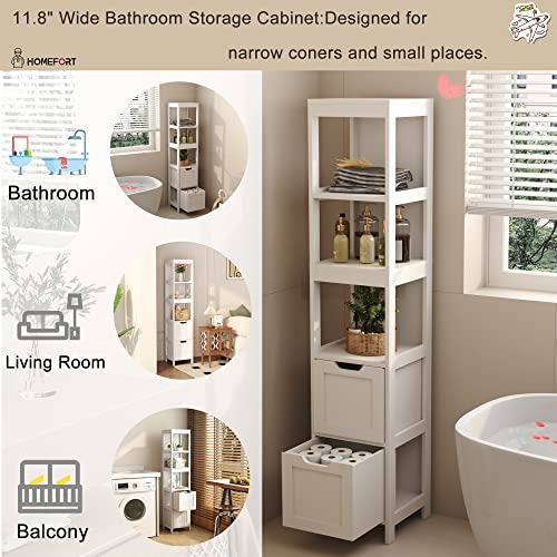 HOMEFORT Bathroom Storage Slim Tall Narrow Floor