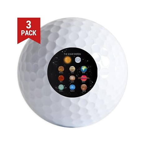 Amazoncom Golf Balls Set Of 3 Solar System Sun Moon And