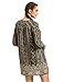 OEUVRE Womens Short Sleeve Floral Printed Ethnic Style Loose Casual Tunic Dress