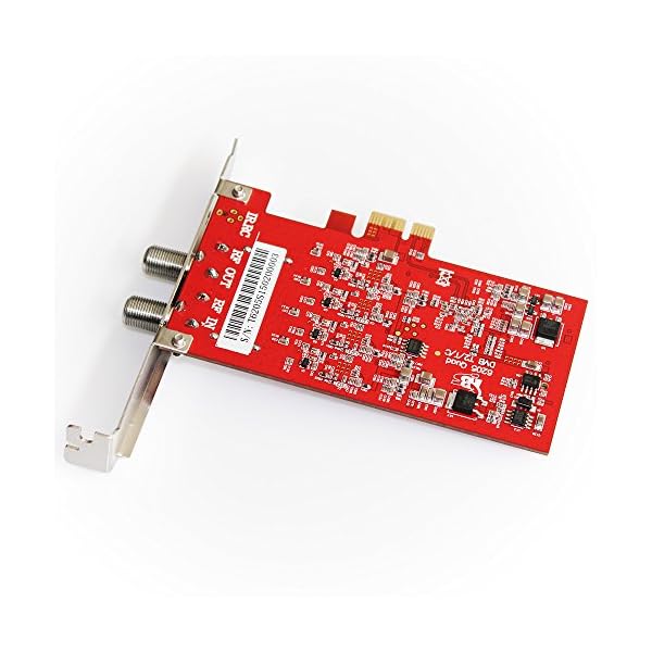 TBS Carte PCIe 6205 Quad Freeview DVB-T2/T/C terrestre/câble Quad TV Tuner (Remplacement pour TBS 6285) Rouge