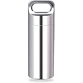 Waterproof Stainless Steel Pill Case, Waterproof Pill Box, Pocket Pill Container, Keychain Pill Fob, Travel Pill Holder for M
