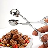 Bestmemories Cookie Spoon Scoop 304 Stainless Steel Meatball Scoop Kitchen Ball Maker Meatball Production Mold Meat Baller Tongs Dough Scoop Meatball Master - Premium Kitchen Cooking Tool(S)