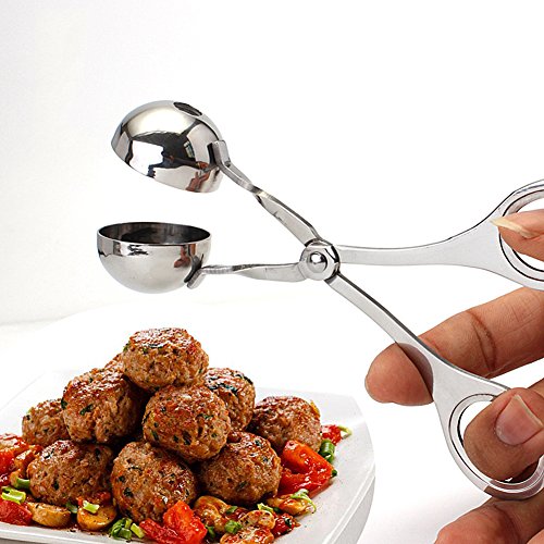 Bestmemories Cookie Spoon Scoop 304 Stainless Steel Meatball Scoop Kitchen Ball Maker Meatball Production Mold Meat Baller Tongs Dough Scoop Meatball Master - Premium Kitchen Cooking Tool(S)
