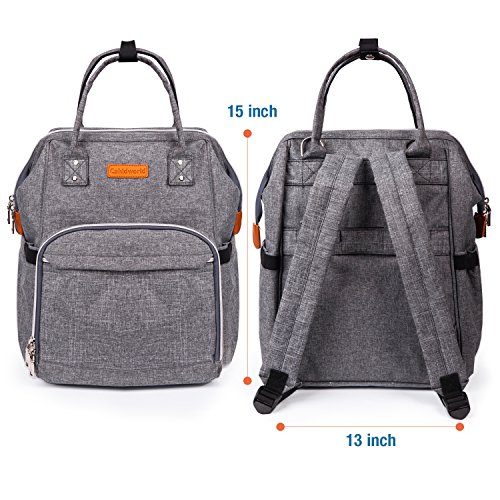 Diaper Bag Multi-Function Travel Waterproof Backpack Baby Nappy Bags, Large Capacity, Stylish and Durable, Gray