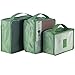 Hopsooken Travel Organizer Luggage Compression Pouches, Green (7-Piece Set)